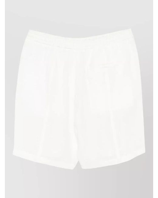 Emporio Armani White Linen Shorts Single Back Pocket Detail for men