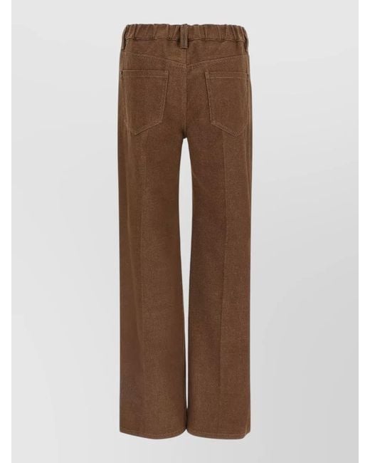Brunello Cucinelli Brown Contemporary Pull On Wide Leg Jeans