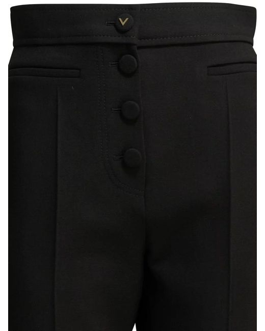 Valentino Black Vgold Tailored Trousers High Waist Pleats