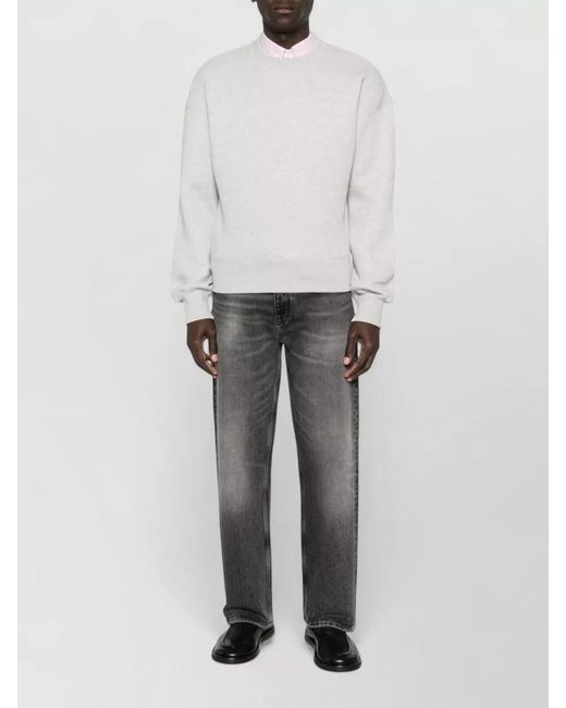 AMI White Ami De Coeur Cotton Crew Sweatshirt for men