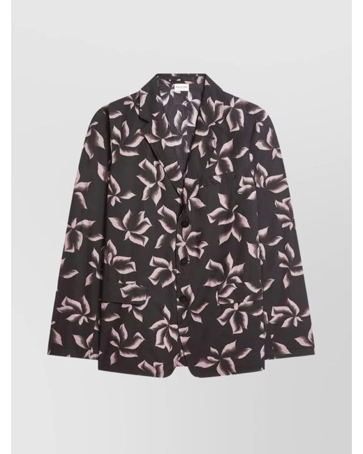 Dries Van Noten Gray Printed Blazer Buttoned Cuffs for men