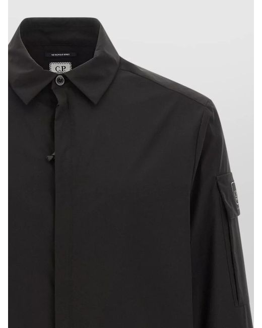 C P Company Black Polyester Metropolis Overshirt for men