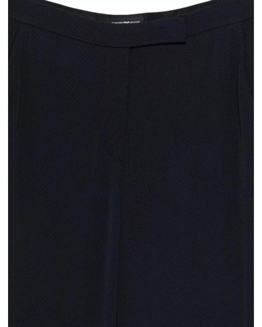 Emporio Armani Blue Printed Straight-Leg Trousers