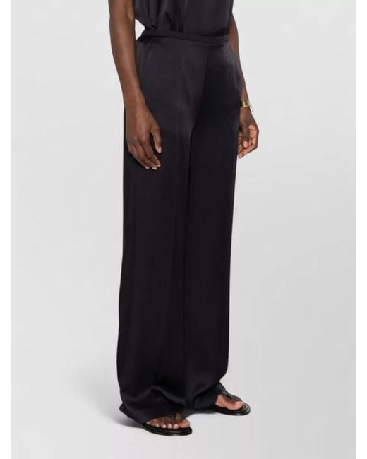 Forte_forte Blue High Waist Trousers Satin Wide Leg