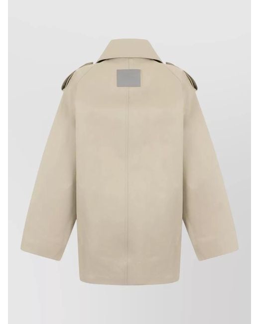 Balenciaga Natural Straight Cut Double Breasted Trench Coat