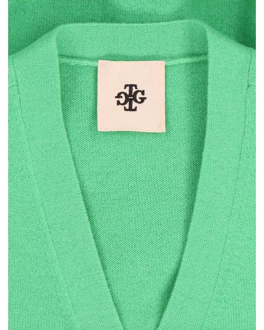THE GARMENT Green Ribbed Hem Sleeveless Top V Neckline