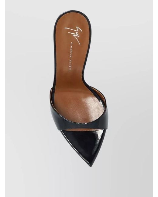 Giuseppe Zanotti Metallic Intriigo Patent Leather Pointed Toe Mules