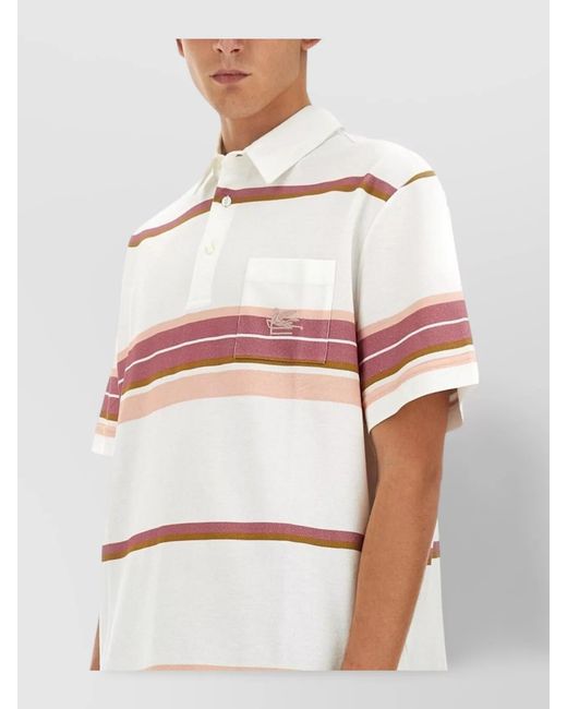 Etro Blue Cotton Regular-Fit Polo Shirt for men
