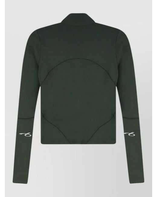 Balenciaga Green Fitted High Collar Zip Sweatshirt Jacket