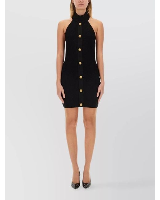 Balmain Black Checked Mini Dress