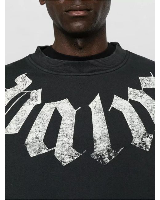 Palm Angels Black Logo Crew Neck Sweatshirt for men