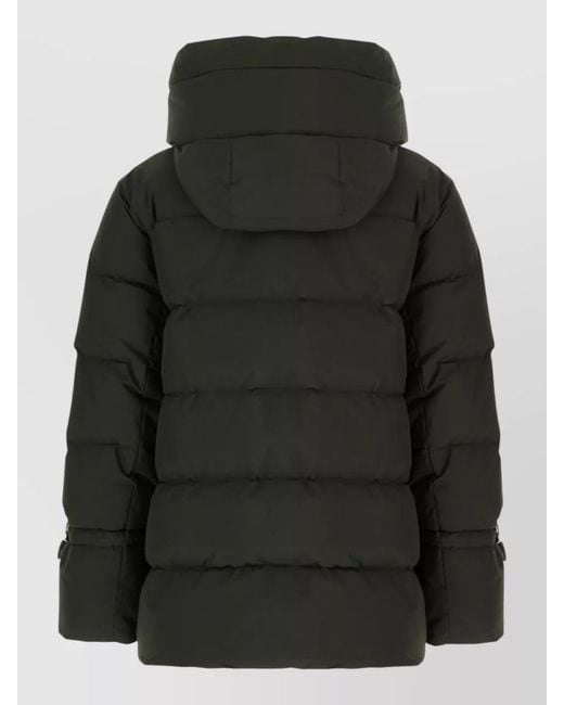 Moorer Black Polyester Gadia Hooded Down Jacket Quilted Pockets