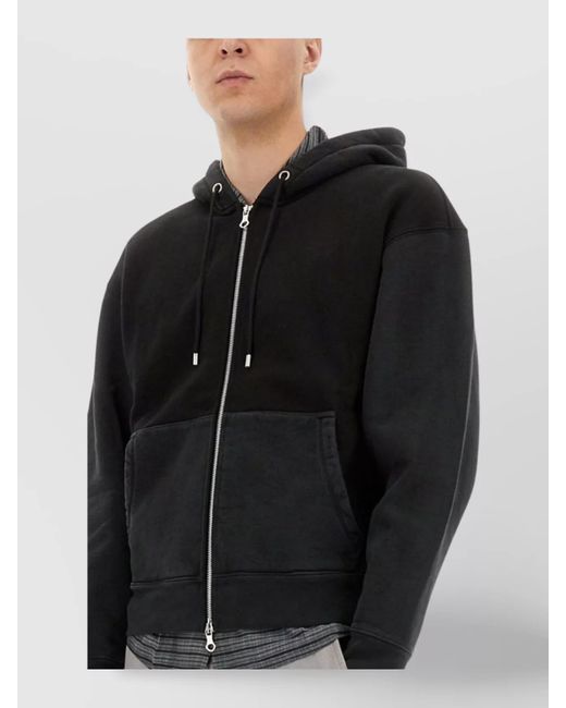 Our Legacy Black Organic Cotton Zip-Up Hoodie for men