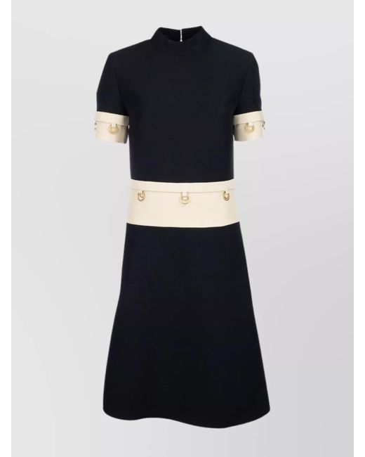 Prada Black Block Design Short Sleeves Dress