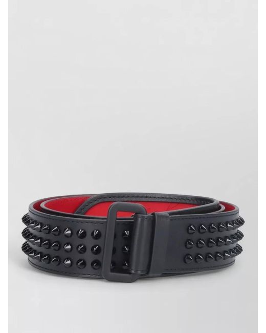Christian Louboutin Gray Studded Design Leather Belts Collection for men