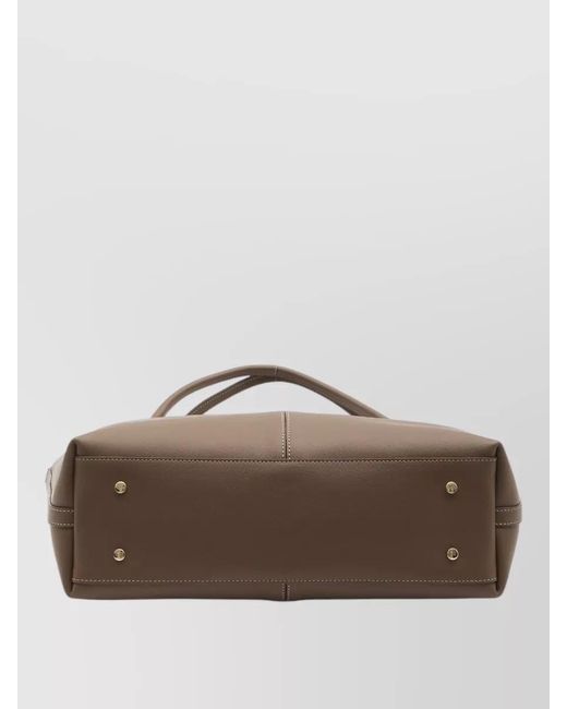 Tod's Brown Medium Calf Leather Shopping Tote Bag