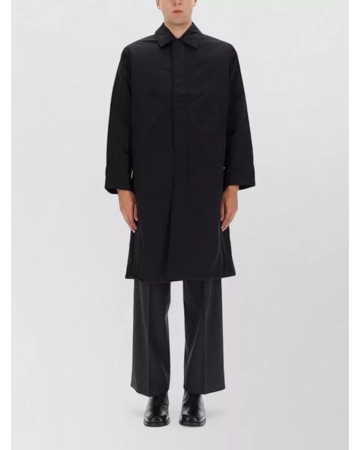 sunflower Black Long Coat Side Pockets Cuff Detail for men