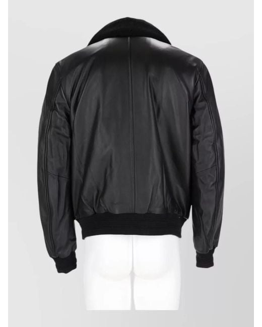 Moose Knuckles Black Lamb Leather Coat for men