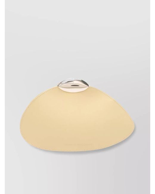 Benedetta Bruzziches Natural Shoulder Bag With Unique Shape And Detachable Strap