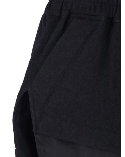 Rick Owens Black Casual Shorts Lightweight Fabric Side Slits