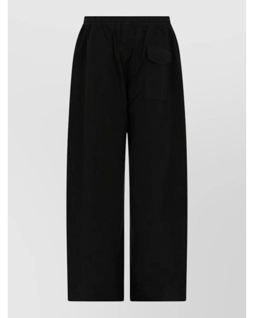YMC Black Wide Leg Trousers Featuring Back Pocket for men