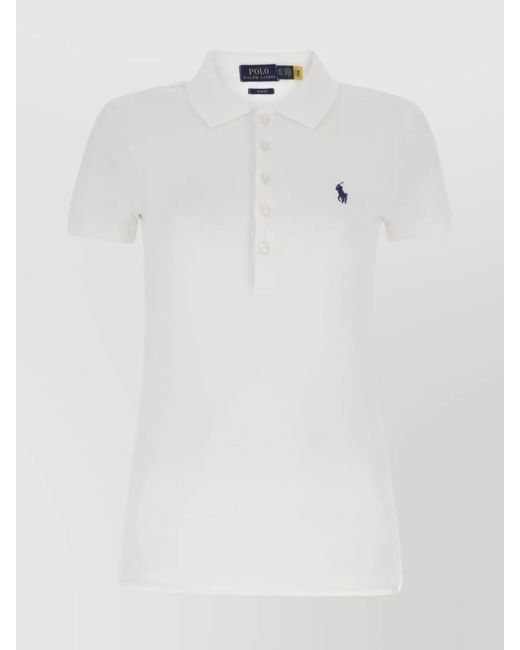 Polo Ralph Lauren White Cotton Piqué Slim-Fit Short-Sleeve Polo Shirt