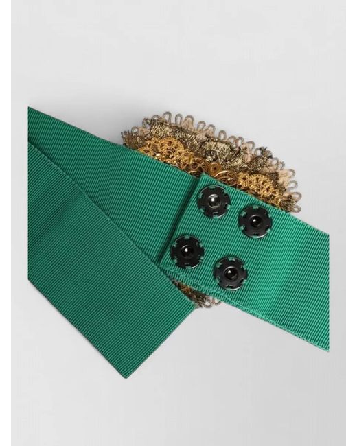 Dolce & Gabbana Green Heart Embellished Belt