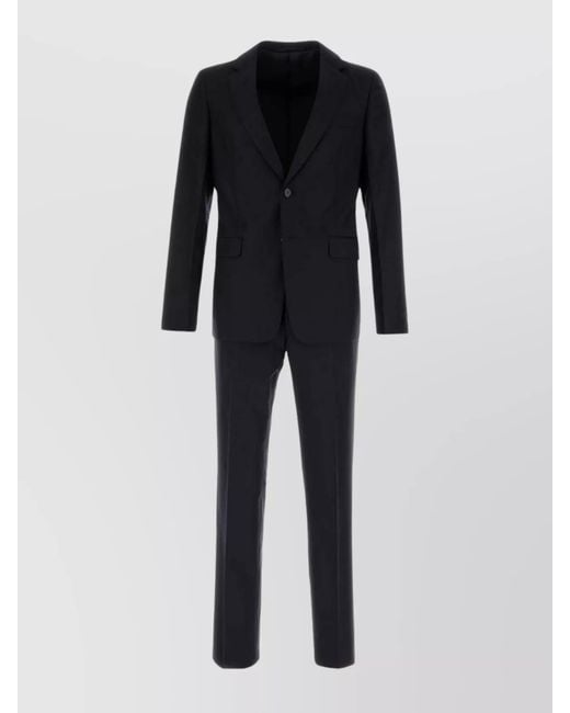 Prada Black Wool Cashmere Slim-Fit Single-Breasted Suit for men