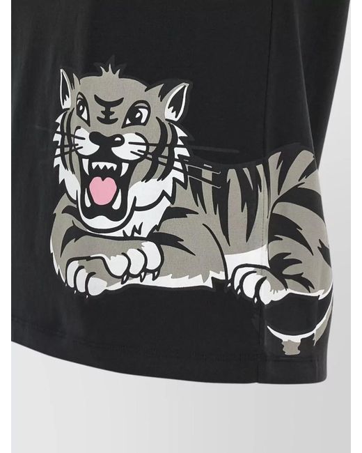 KENZO Black Tiger Graphic Short Sleeve Crew Neck T Shirt