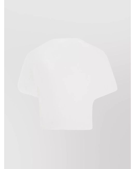 Versace White Ruched Cotton Logo T-Shirt