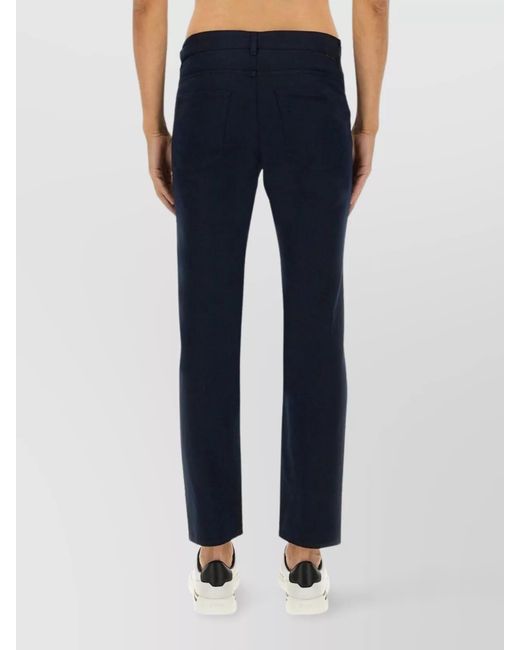 Boss White Twill Straight-Leg Trousers for men