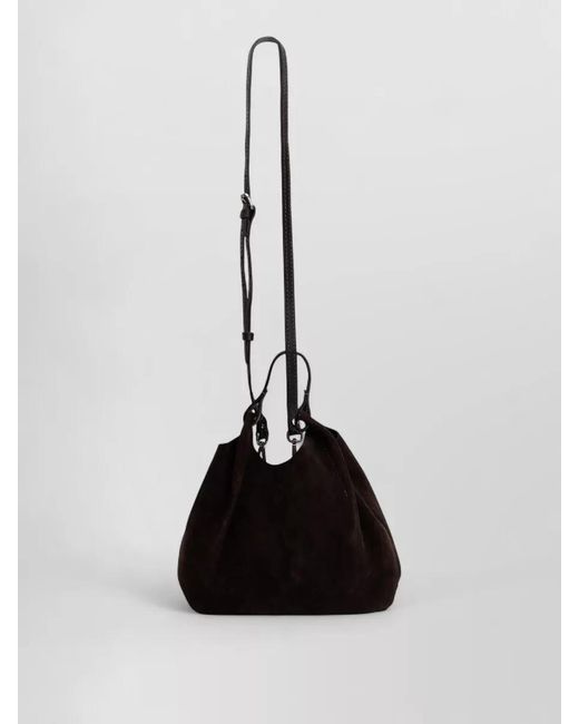 Gianni Chiarini Black Suede Shoulder Tote Bag Adjustable Strap