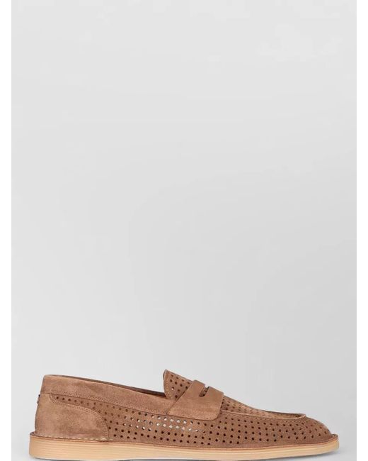 Dolce & Gabbana Brown Monk Strap Loafers Breathable Construction for men
