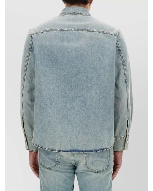 Valentino Blue Denim Cutout Shirt Jacket for men
