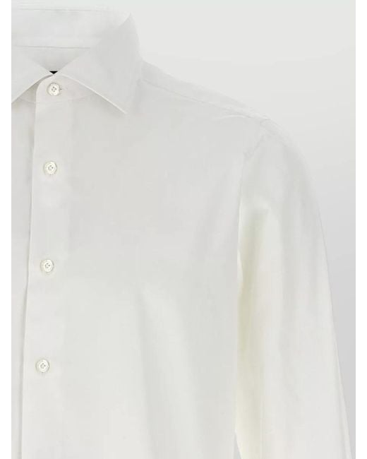 Finamore 1925 White Napoli One Shirt Button Down Collar for men