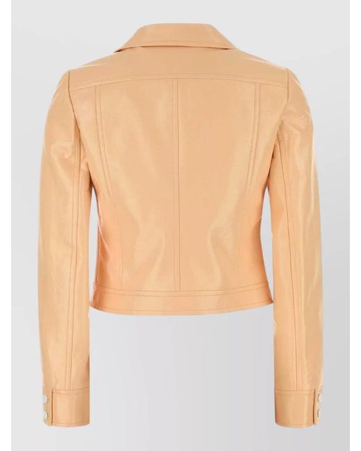 Courreges Blue Vinyl Blazer Jacket Collared Neck Long Sleeves