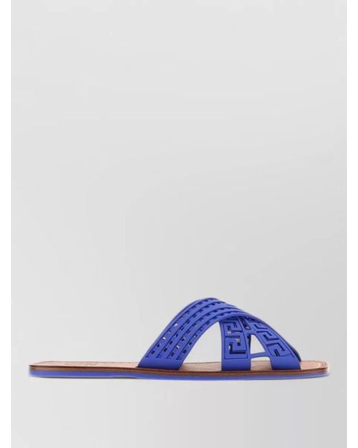 Versace Multicolor Rubber Slides Open Toe Flat Sole Design for men