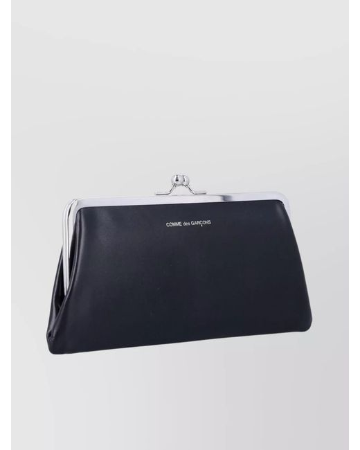 Comme des Garçons Blue Leather Kiss Clasp Purse