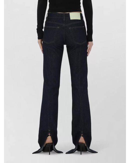 Haikure Black High Waist Flared Split Hem Jeans