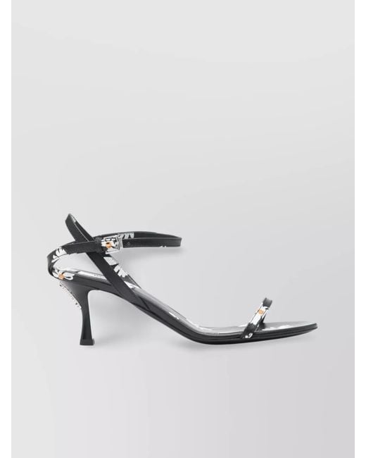 Moschino White Leather Almond Toe Sandals