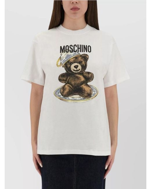 Moschino Natural Cotton Teddy Print Regular-Fit T-Shirt