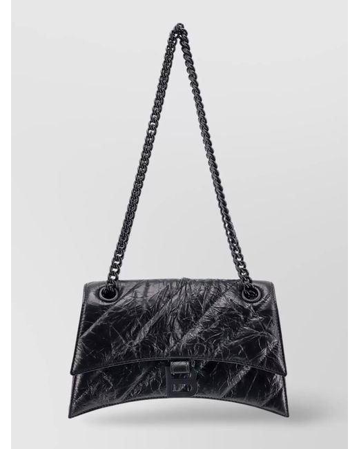 Balenciaga White Crush Chain S Quilted Leather Shoulder Bag