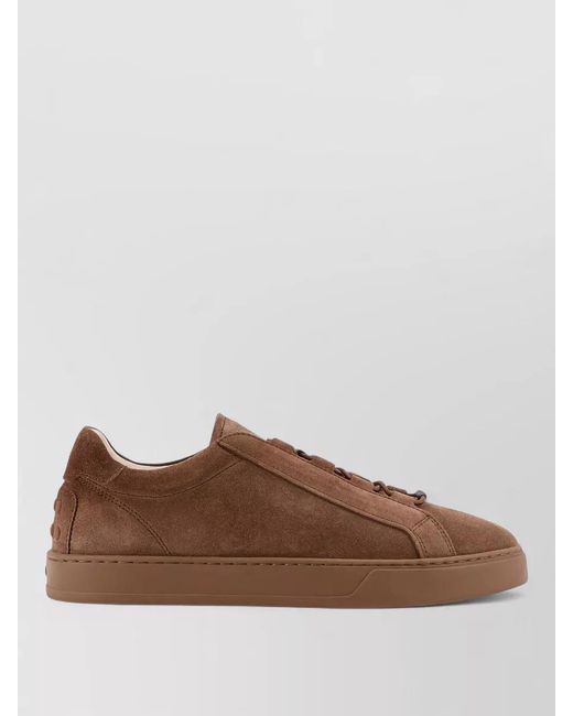 Tod's Brown Suede Low-Top Sneakers for men