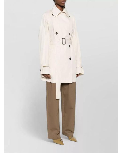 Totême Natural Cotton Trench Coat Belted Waist Storm Flap