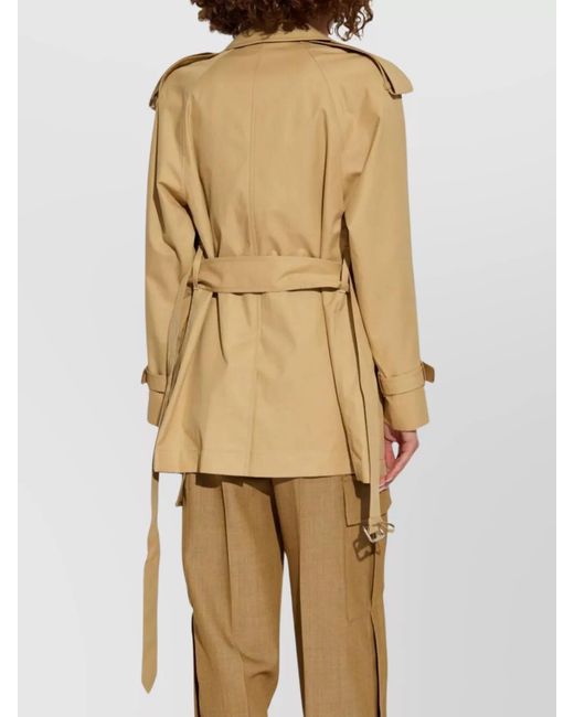 Burberry Natural Cotton Double-Breasted Belted Trench Jacket