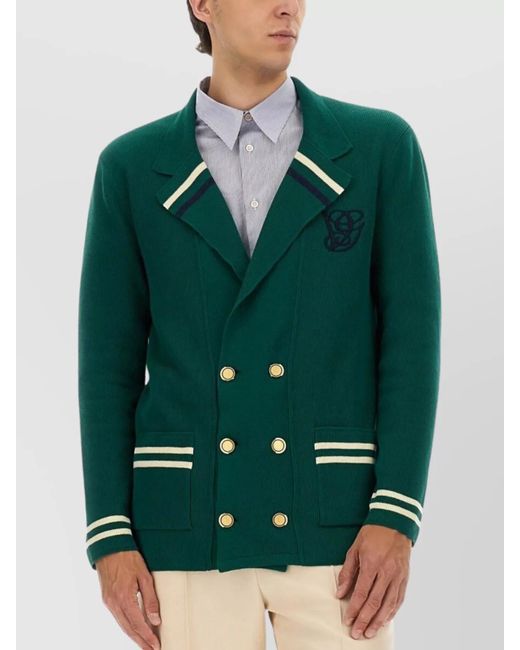 Valentino Green Wool And Cotton Jacket for men