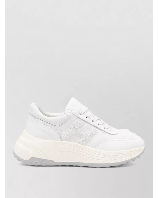 Hogan White Leather Low-Top Sneakers