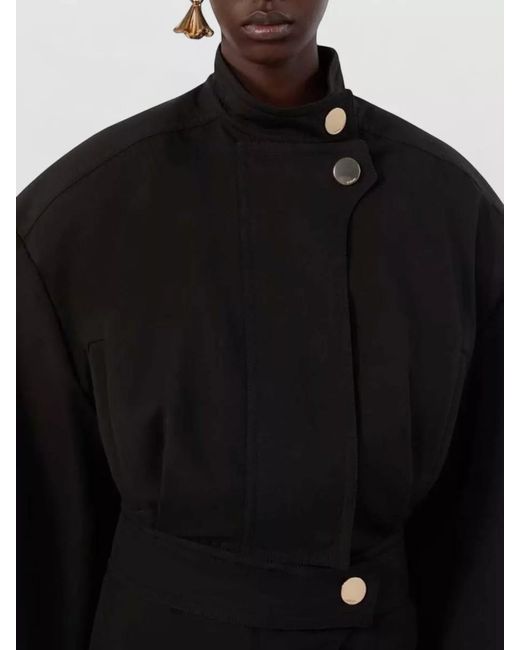Sportmax Black Riviera Loose Fit Cotton Bomber Coat