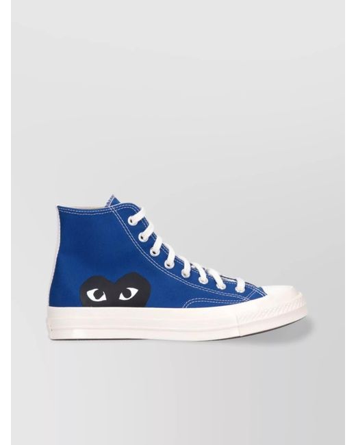 COMME DES GARÇONS PLAY Blue Canvas High-Top Sneakers