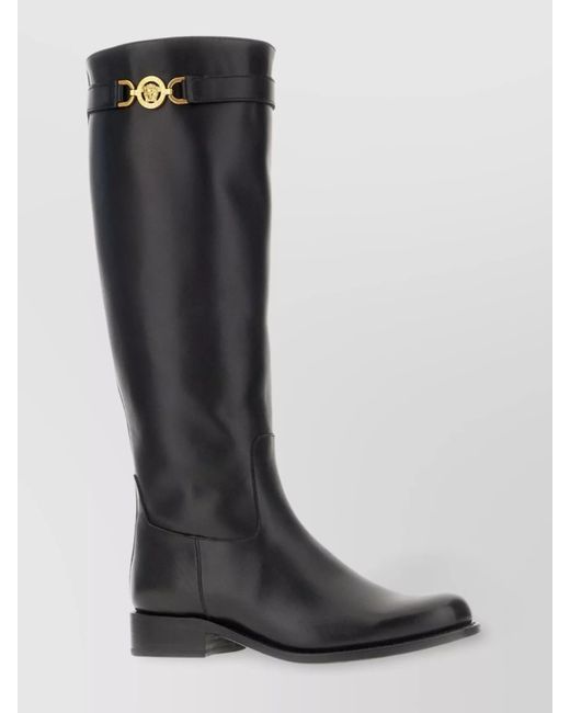 Versace Black Leather Boots